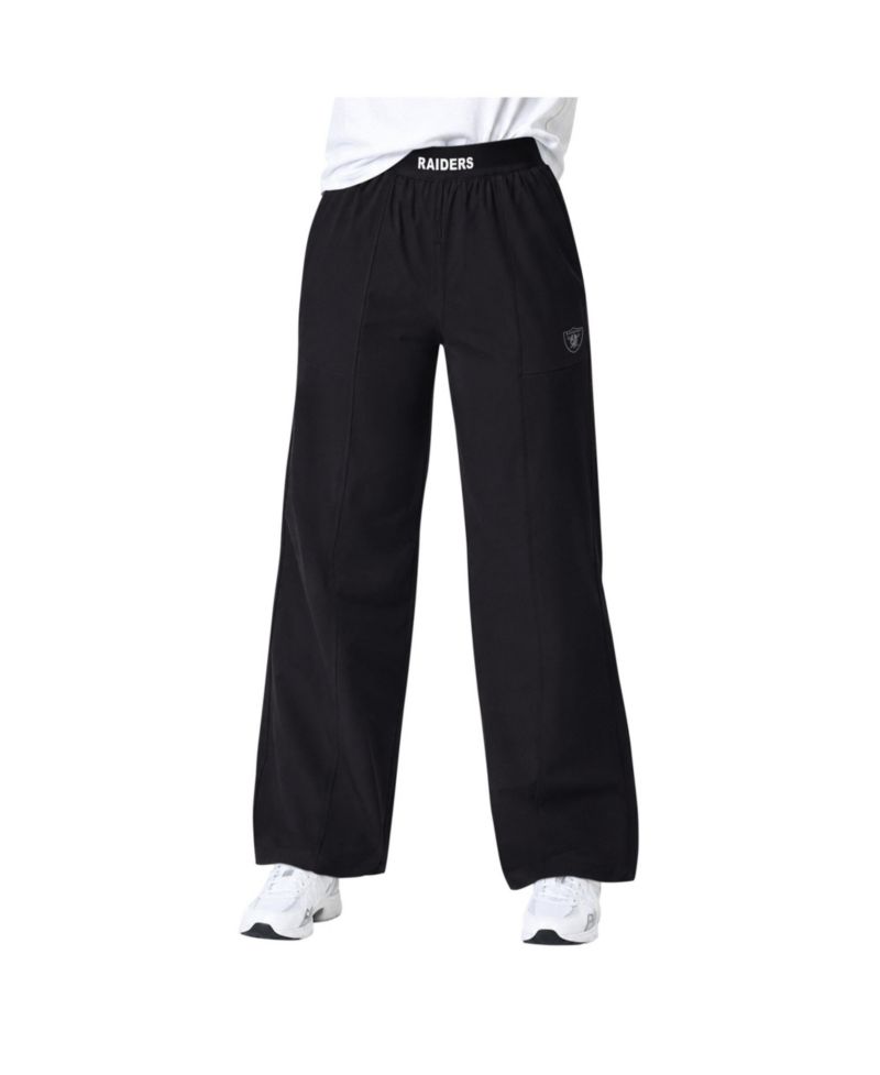 Women's Black Las Vegas Raiders Athleisure Wide-Leg Trousers