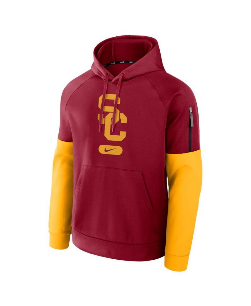 Men's Cardinal/Gold USC Trojans Fitness Performance Pullover Hoodie