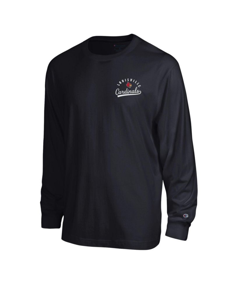 Men's Louisville Cardinals Laminated All-Star Long-Sleeve Screen-Print Graphic Relaxed-Fit T-Shirt