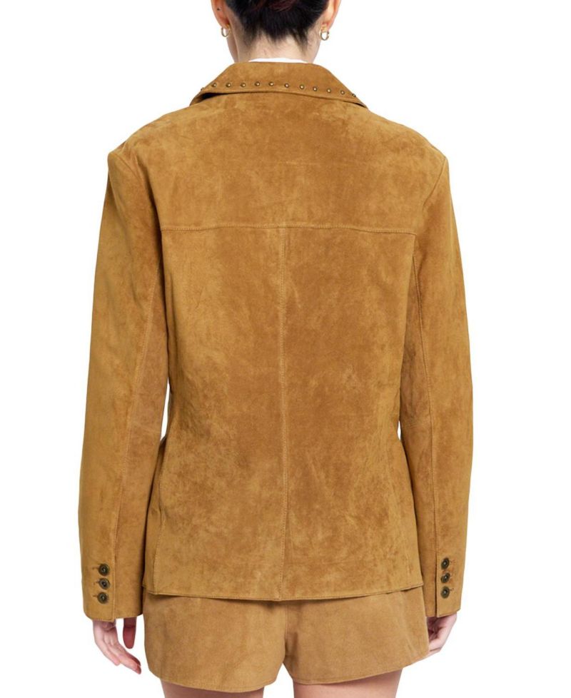Women's Odessa Studded-Leather Boyfriend Blazer