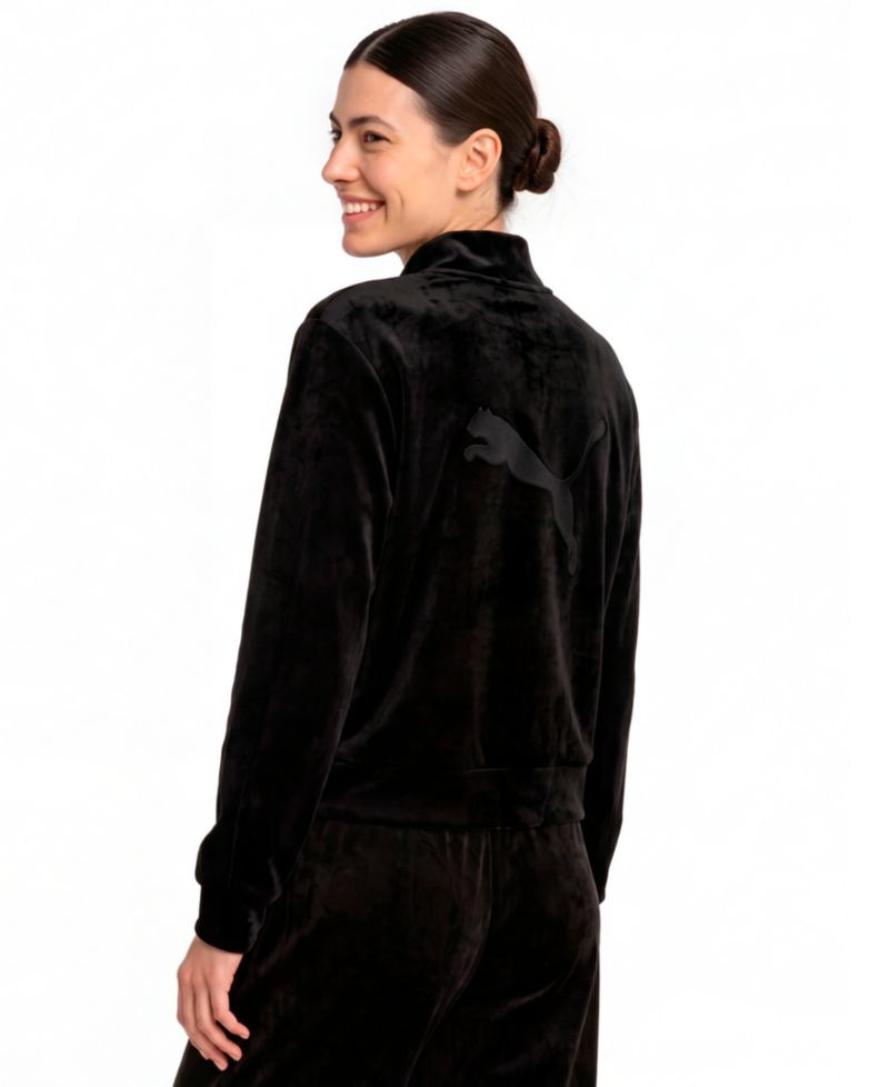 Women's Ess Elevated Full-Zip Velour Stand Collar Jacket