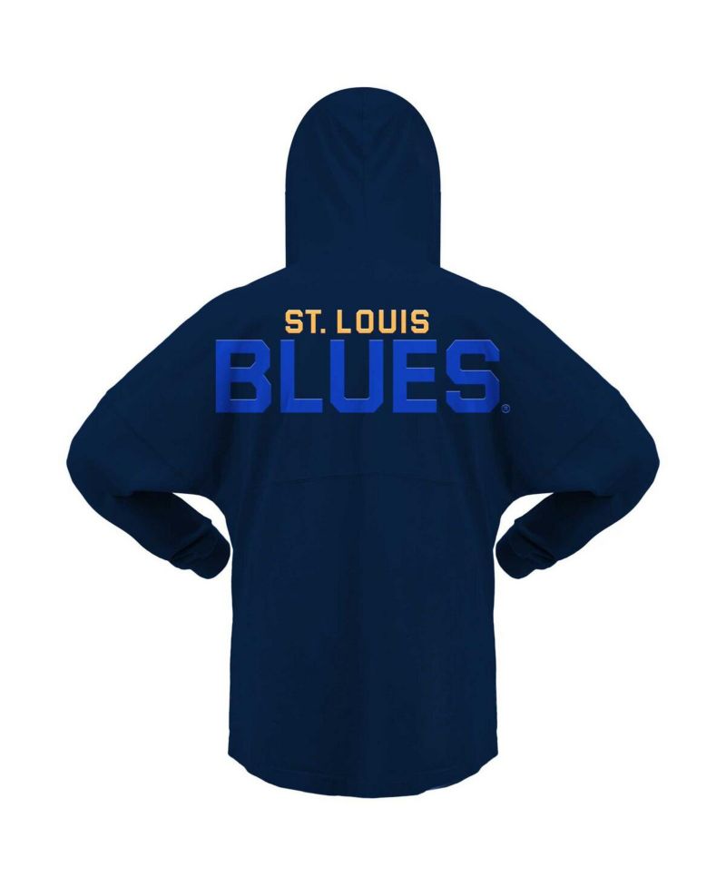 Men's and Women's Navy St. Louis Blues Jersey Lace-Up V-Neck Long Sleeve Hoodie T-Shirt