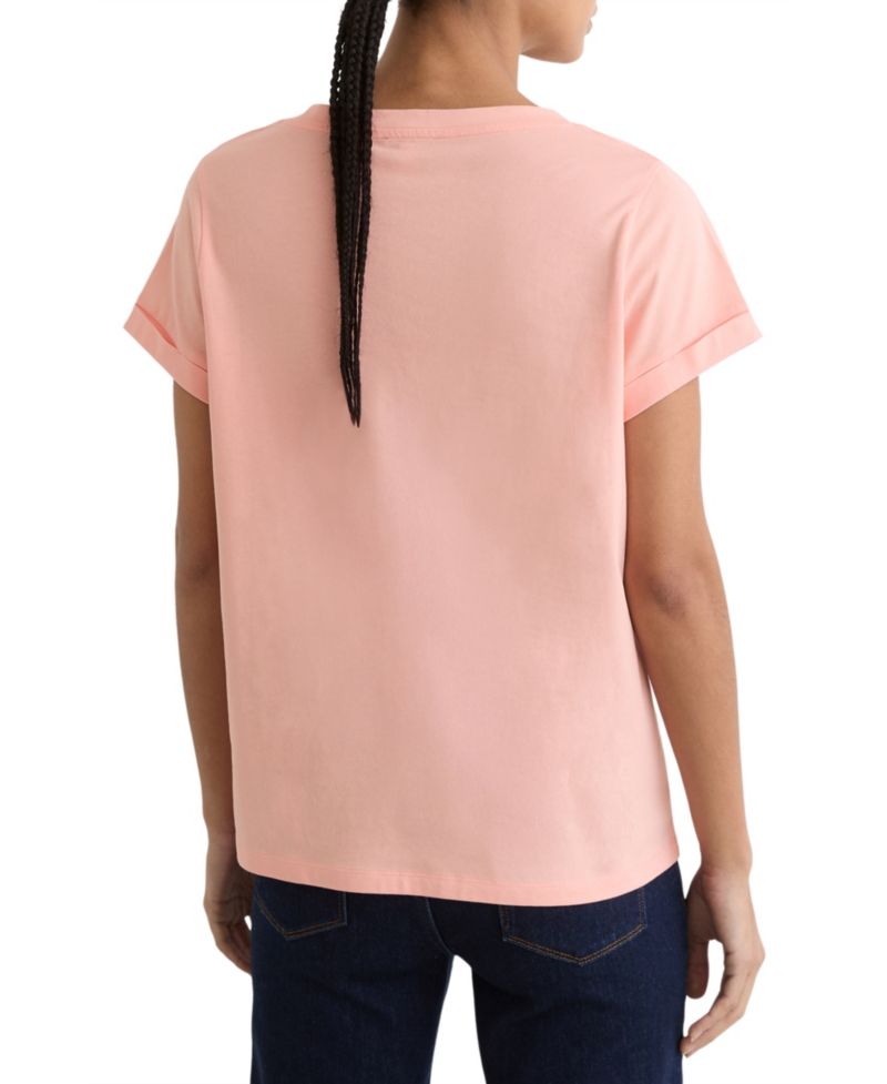 Women's Luna Brushed-Cotton V-Neck T-Shirt