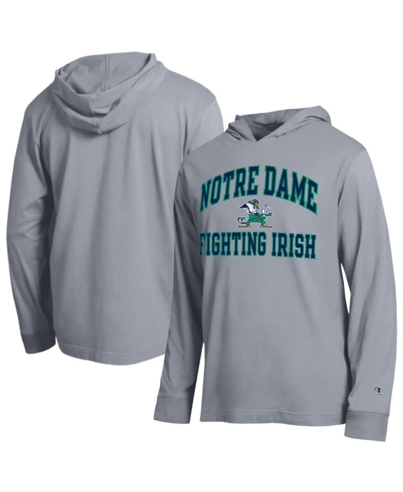 Men's Gray Notre Dame Fighting Irish High Motor All-Star Long Sleeve Hooded T-Shirt