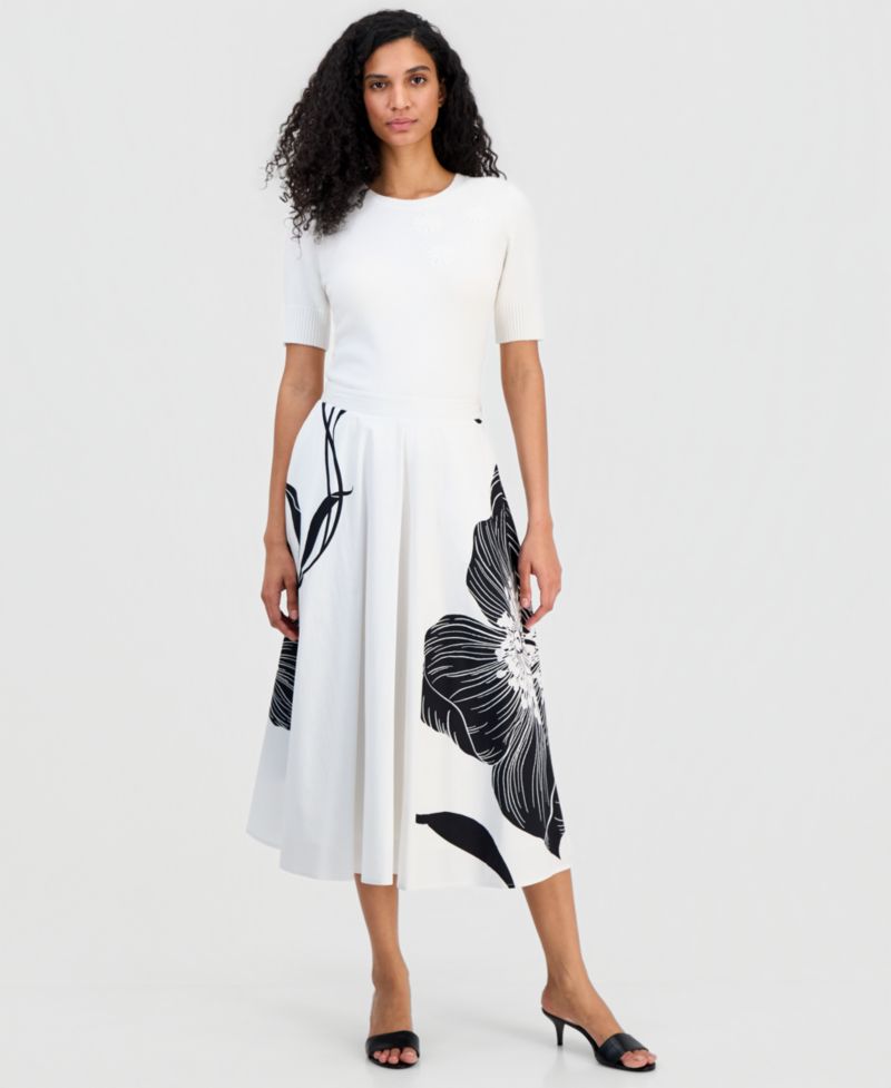 Women's Flared Midi Skirt