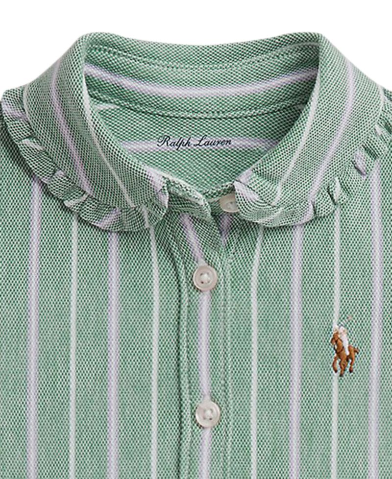 Baby Girls' Striped Knit Oxford Shirtdress with Bloomer, 2-Piece Set