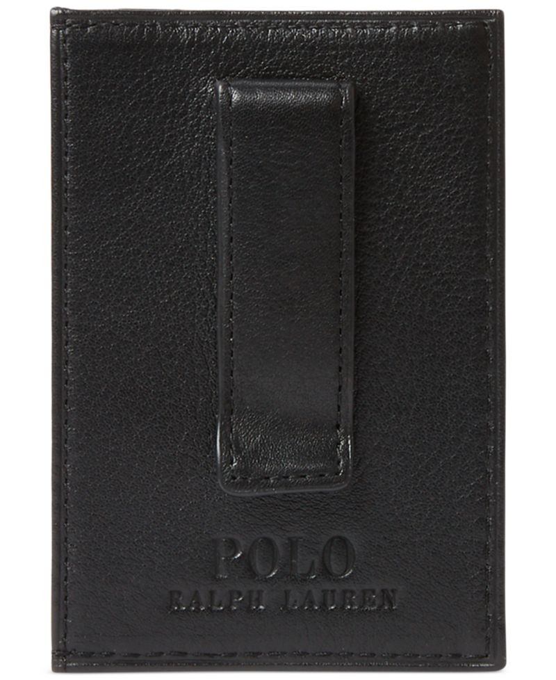 Men's Pebbled Leather Card Case & Money Clip