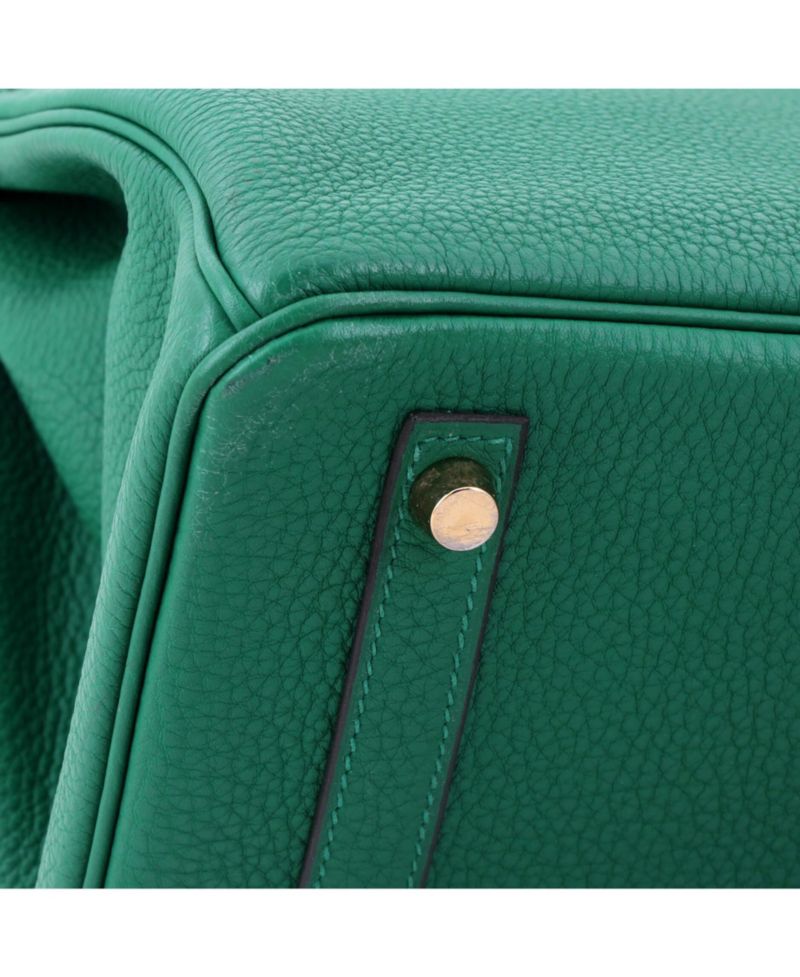 Pre-Owned Hermes Birkin 30 Handbag Green Togo with Gold Hardware