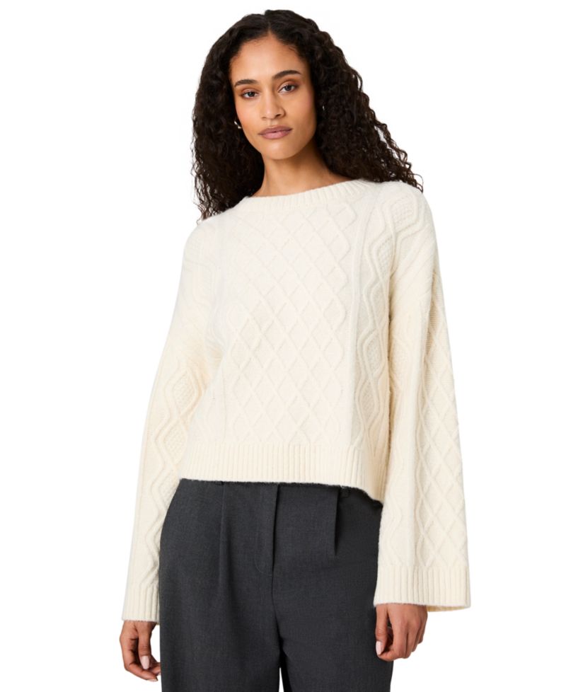 Women's Wesley Cable-Knit Crewneck Pullover Sweater
