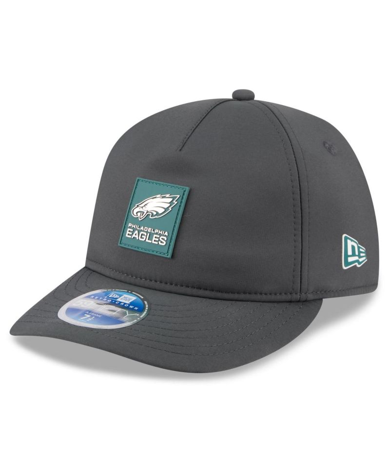 Men's Charcoal Philadelphia Eagles 2025 Sideline Cold Weather Retro Crown 59FIFTY Fitted Hat