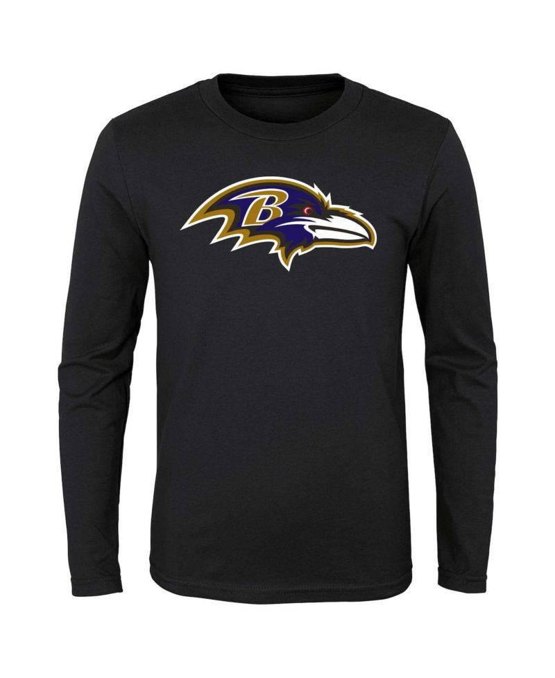 Youth Black Baltimore Ravens Primary Logo Long Sleeve T-shirt