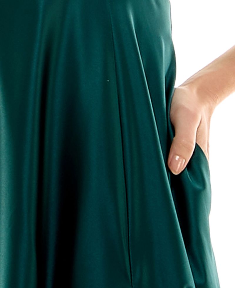Juniors' Corset High-Slit Gown