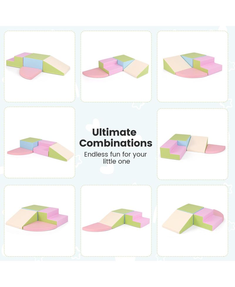 4-Piece Climb and Crawl Foam Block Play Set for Infant Baby