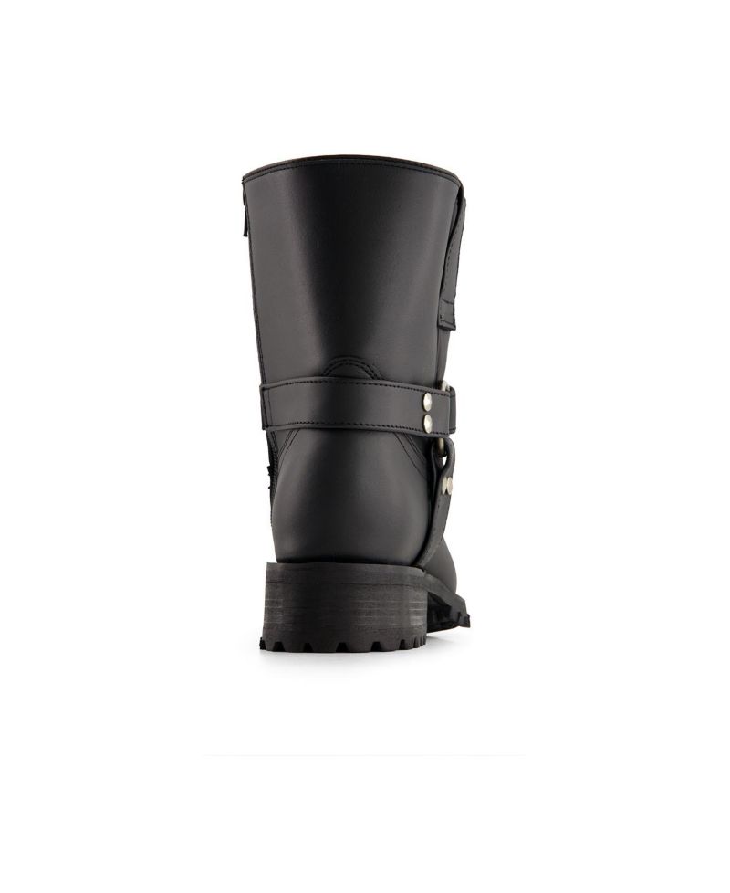 Men's Leather Biker Boots with zipper closure