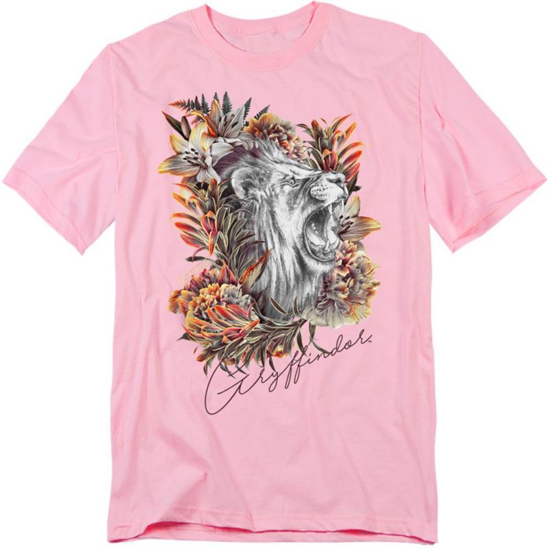 Men's Gryffindor Floral Lion Mascot T Shirt