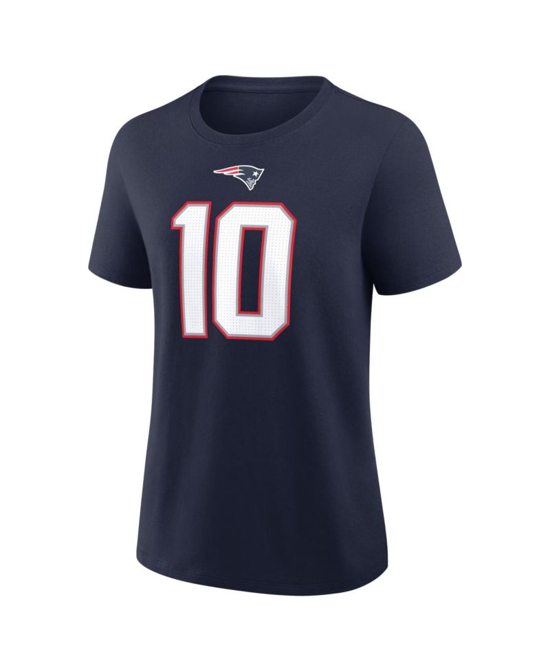 Women's Drake Maye Navy New England Patriots Player Name & Number T-Shirt