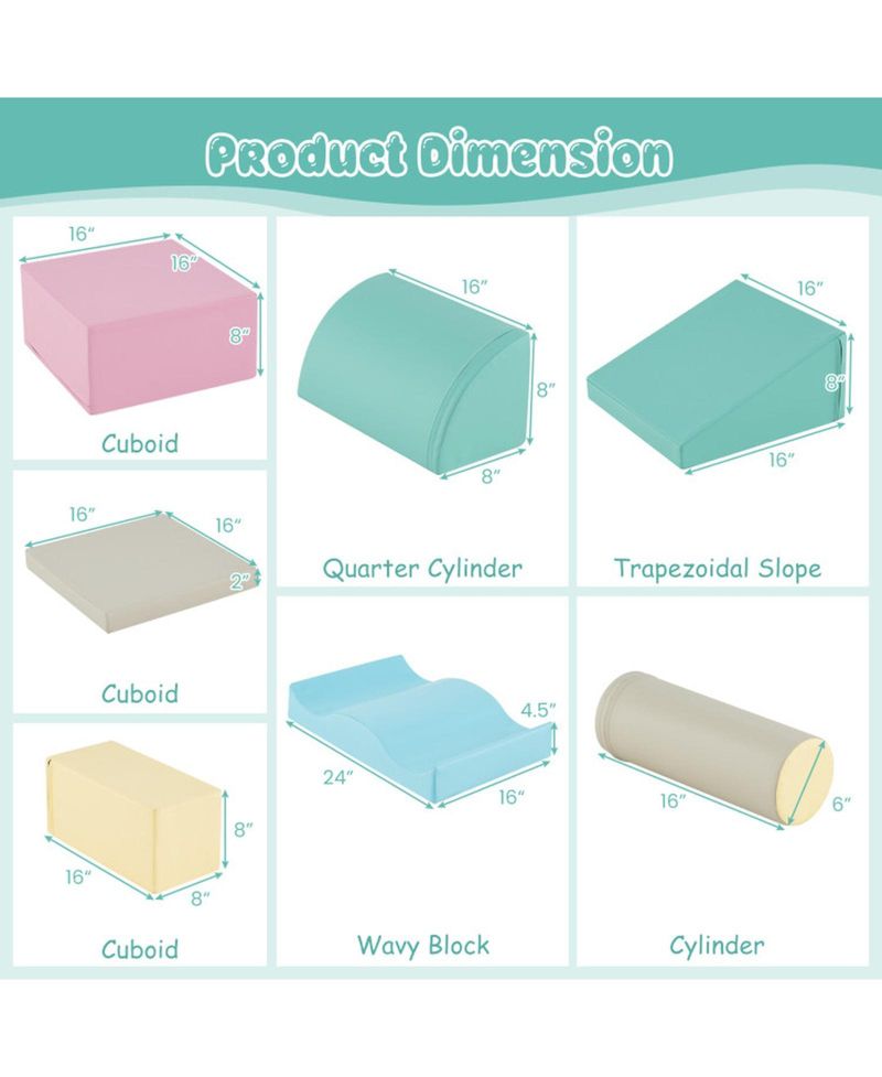 Infant Soft Foam 7-Piece Climbing Block Set