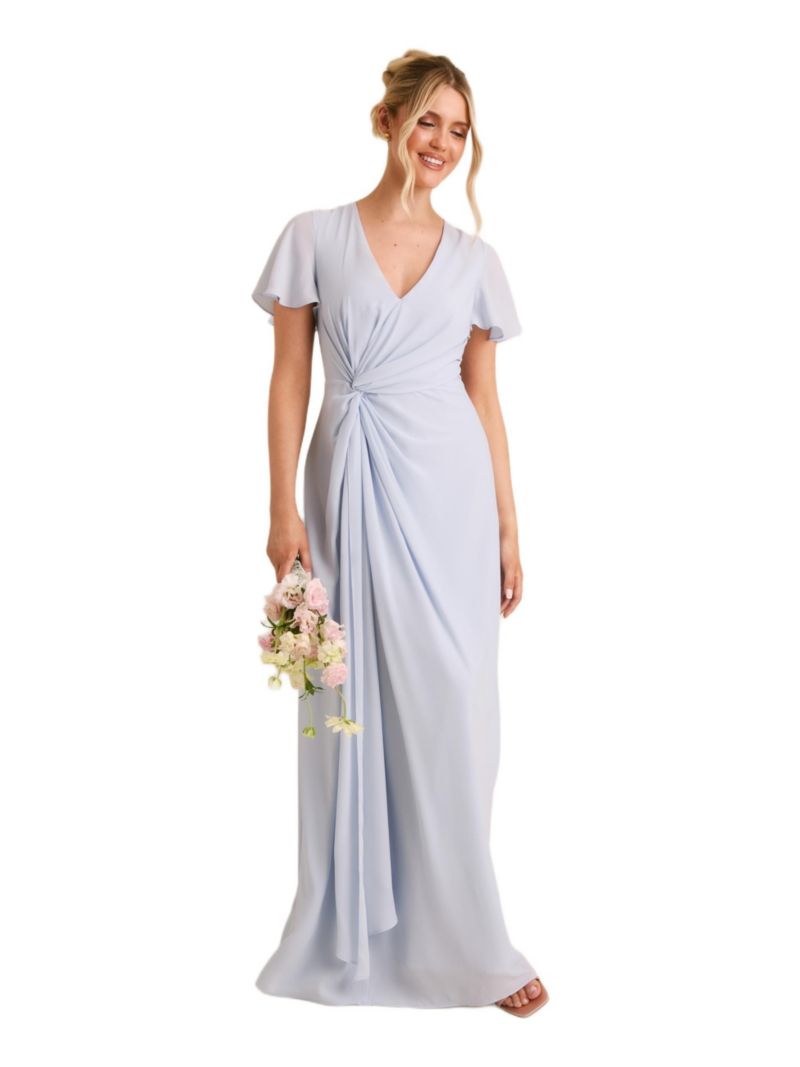 Women's Knot Front Chiffon Bridesmaid Dress