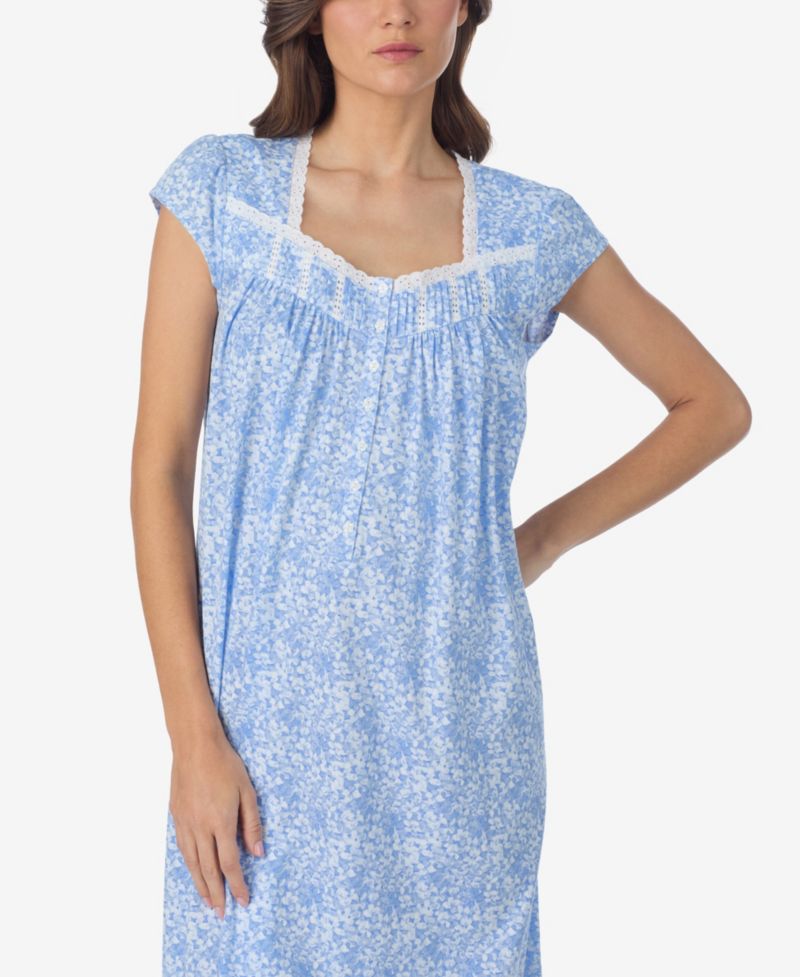 Women's Floral Cap-Sleeve Ballet Nightgown