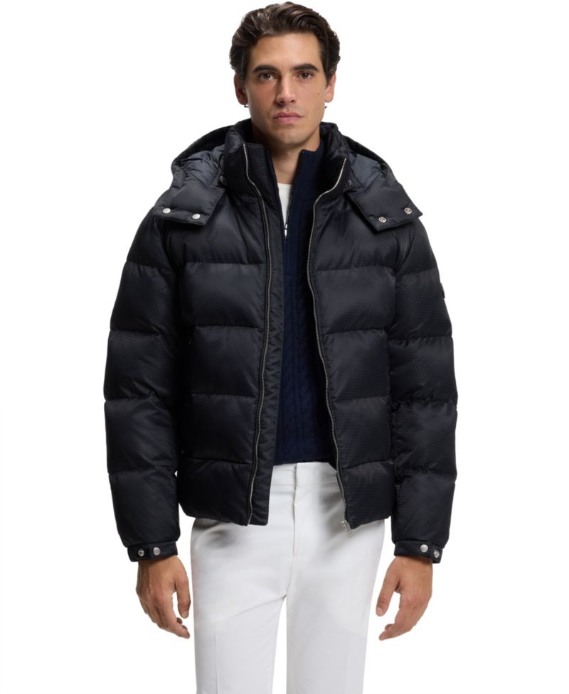 BOSS by Men's Water-Repellent Padded Jacquard Jacket