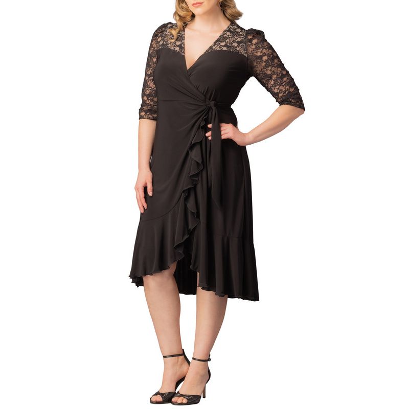 Plus Size Lavish Lace Wrap Dress