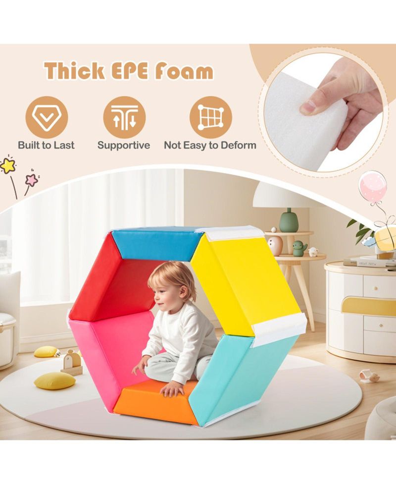 Baby Convertible Hexagon Foam Playmat, 6-Block Set