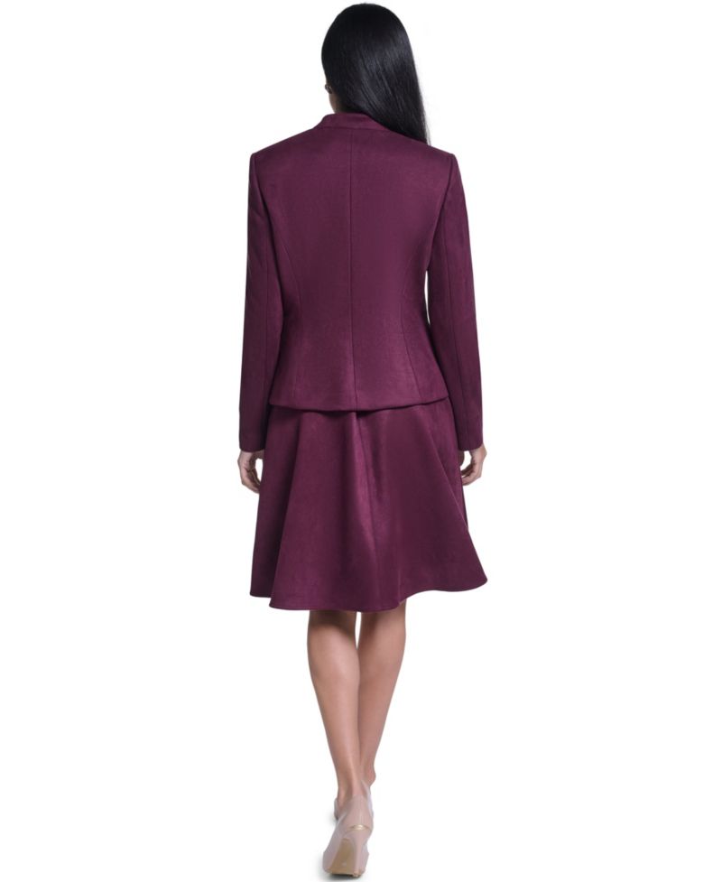Women's Collarless Open-Front Long-Sleeve Blazer