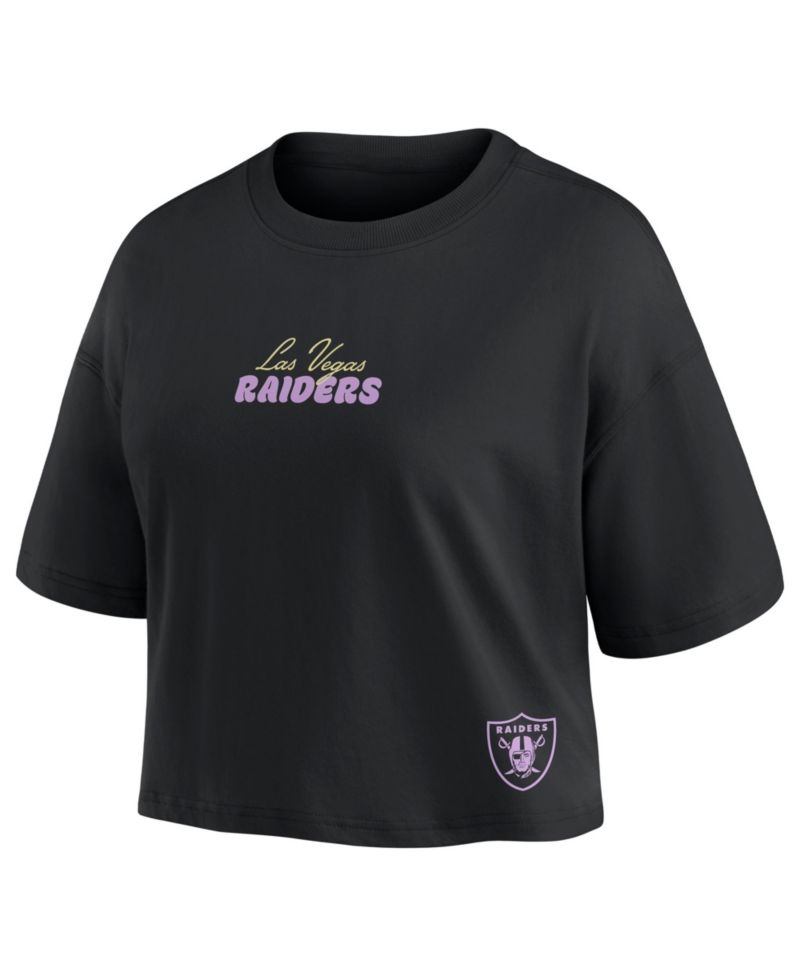 Women's Fernando Mendoza Black Las Vegas Raiders Fashion Cropped T-Shirt