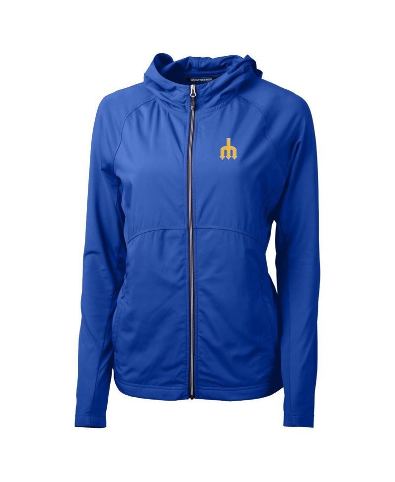 Women's Royal Seattle Mariners Adapt Eco Knit Hybrid Full-Zip Hoodie