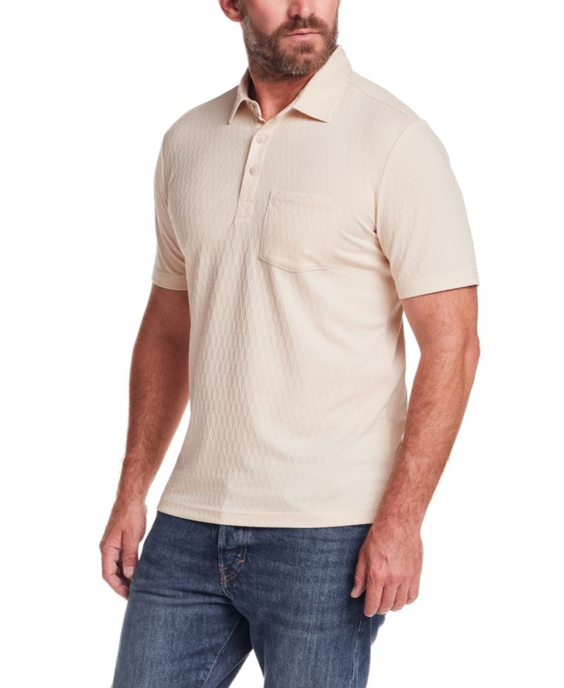 Men's Diamond Textured Polo Shirt