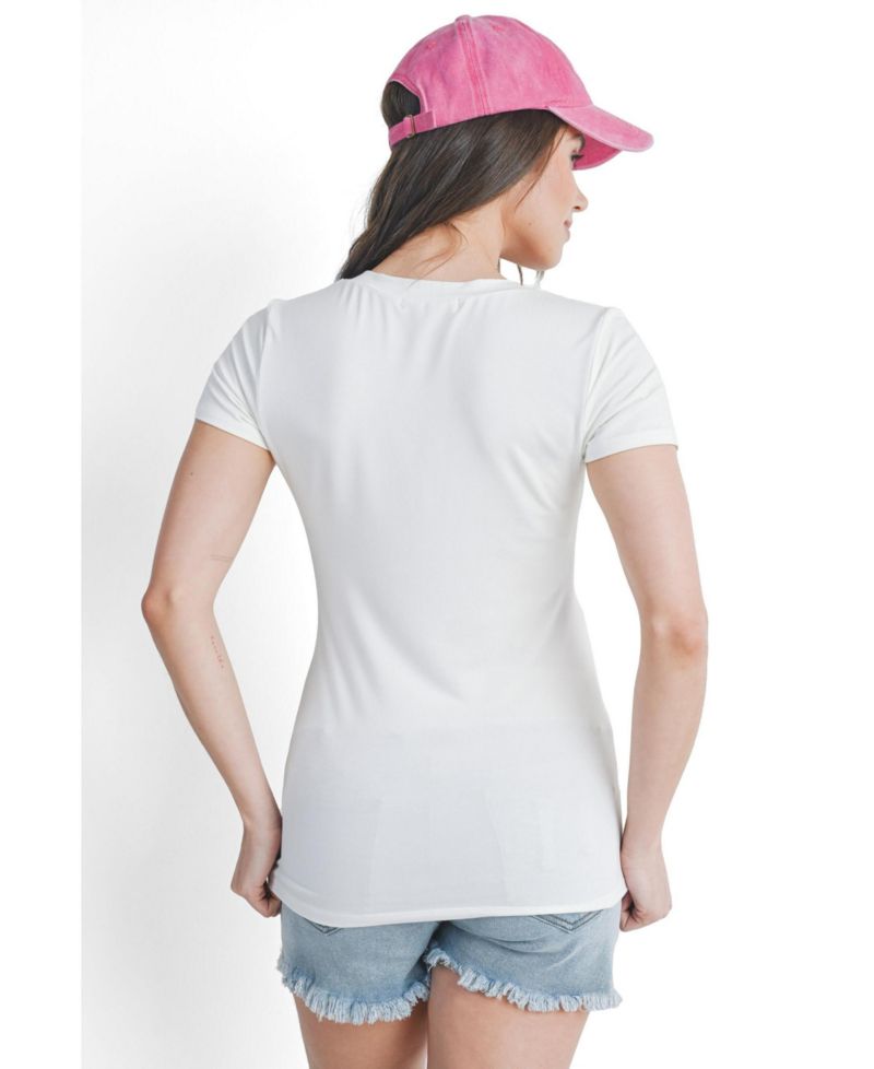 Maternity Short-Sleeve Fitted V-Neck Top