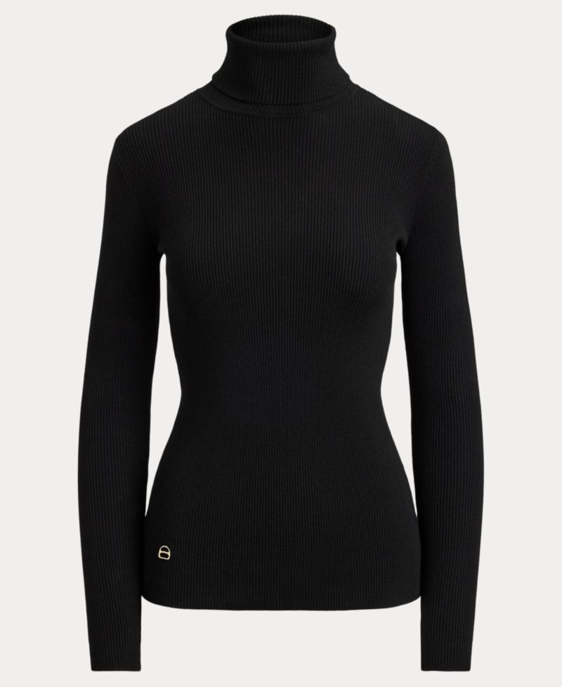 Petite Ribbed Slim-Fit Cotton-Blend Turtleneck Sweater