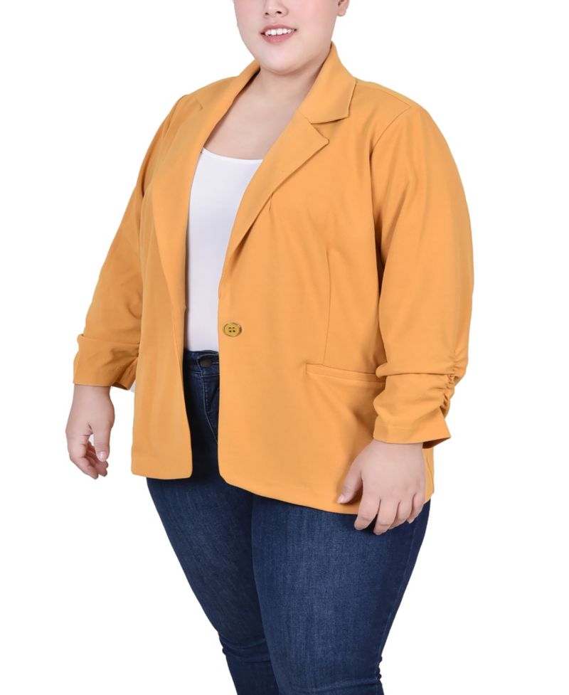 Plus Size Long Sleeve Scuba Crepe Jacket