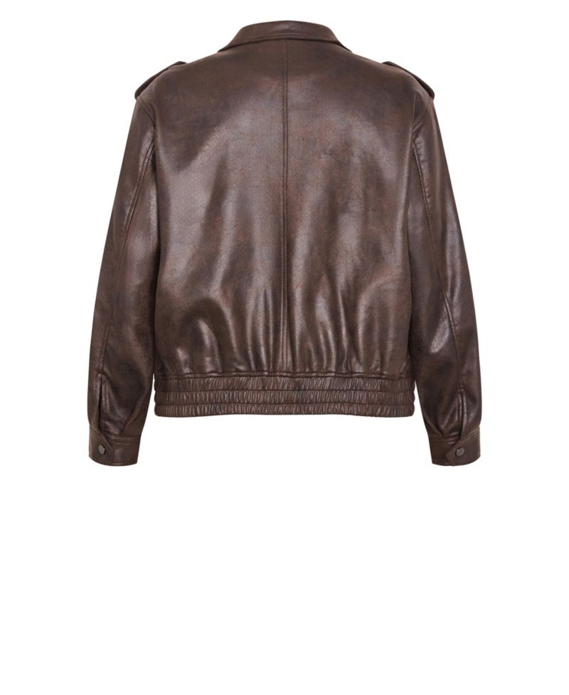 Plus Size Jorja Faux Suede Relaxed-Fit Bomber Jacket