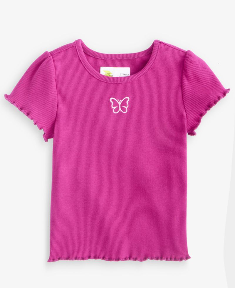 Toddler Girls' 12M-5T Puff-Sleeve Ribbed T-Shirt