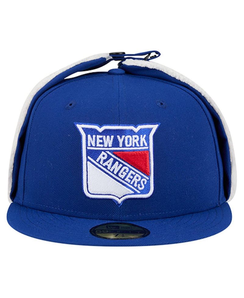 Men's Blue New York Rangers Injection Dog Ear Classic Fitted Hat