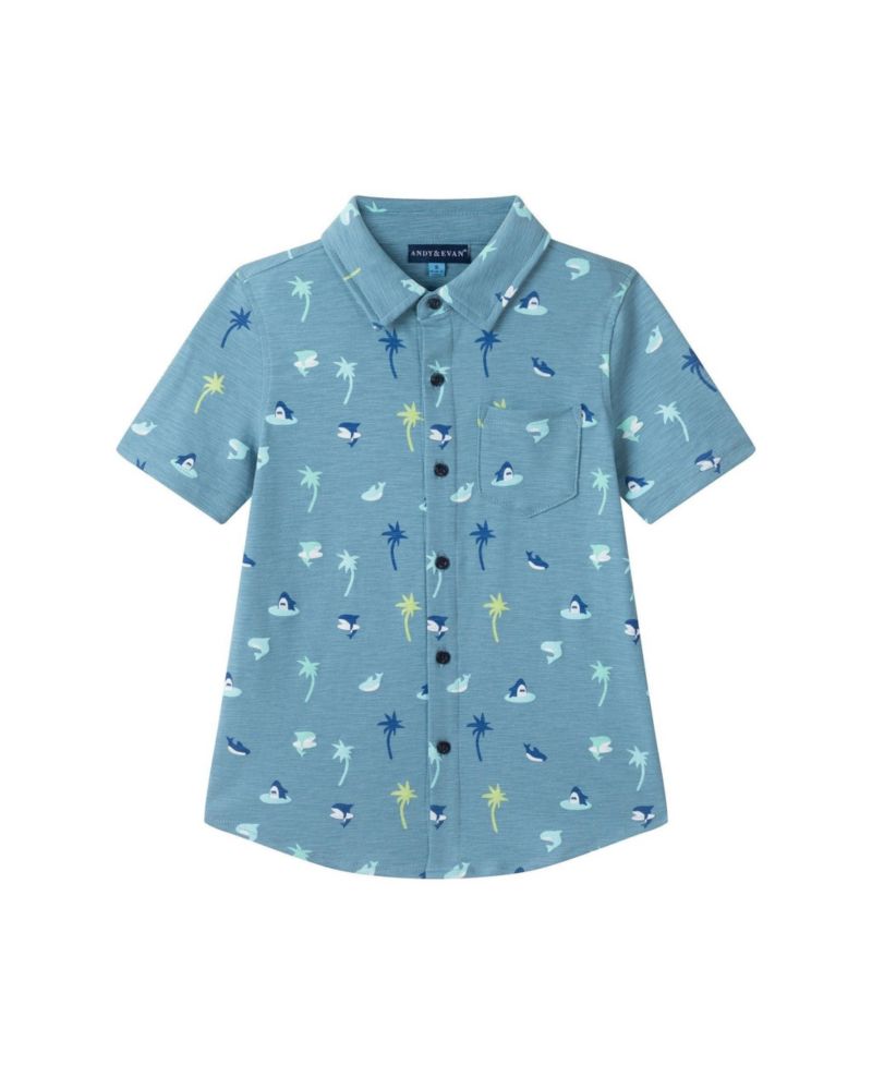 Big Boys Knit Tropical Vibe Buttondown Set