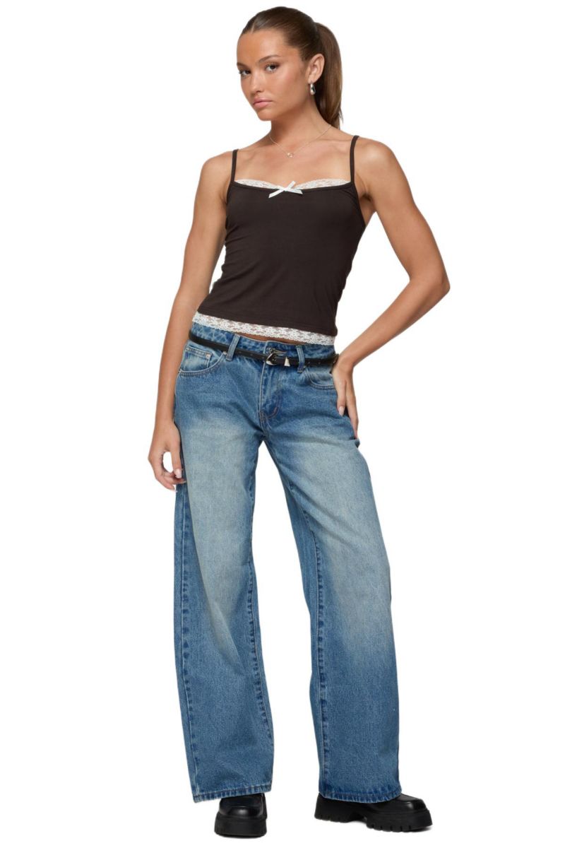 Women's Adriel Contrast Lacey Tank Top