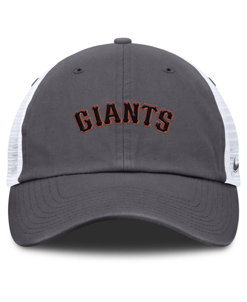 Men's Gray San Francisco Giants Wordmark Club Adjustable Trucker Hat
