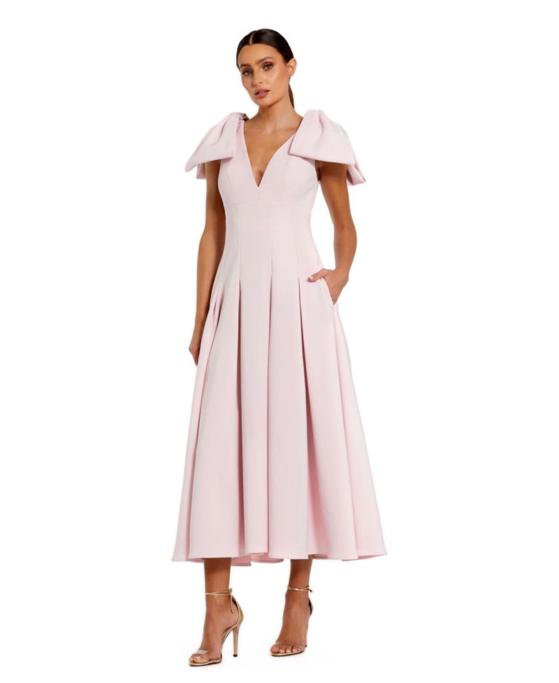Women's Crepe A Line Midi Dress