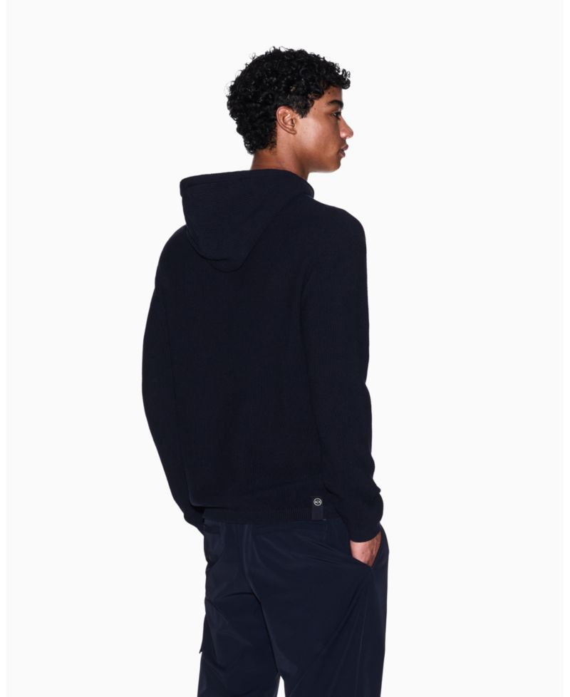 Men's Waffle Knit Hoodie Sweater