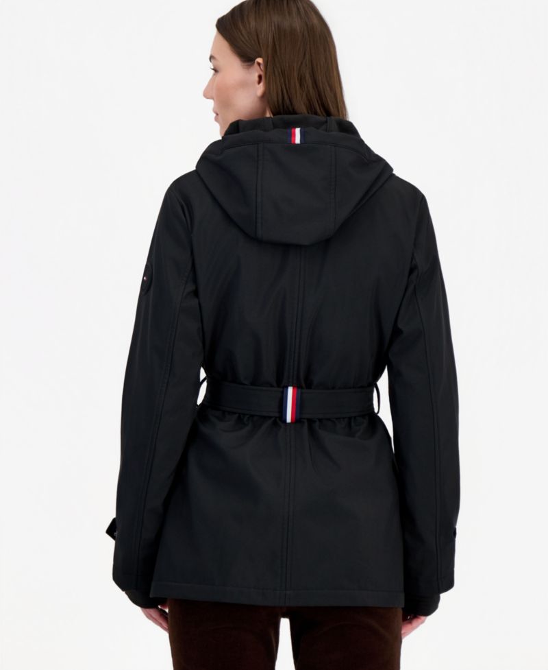 Women's Hooded Belted Softshell Coat, Created for Macy's