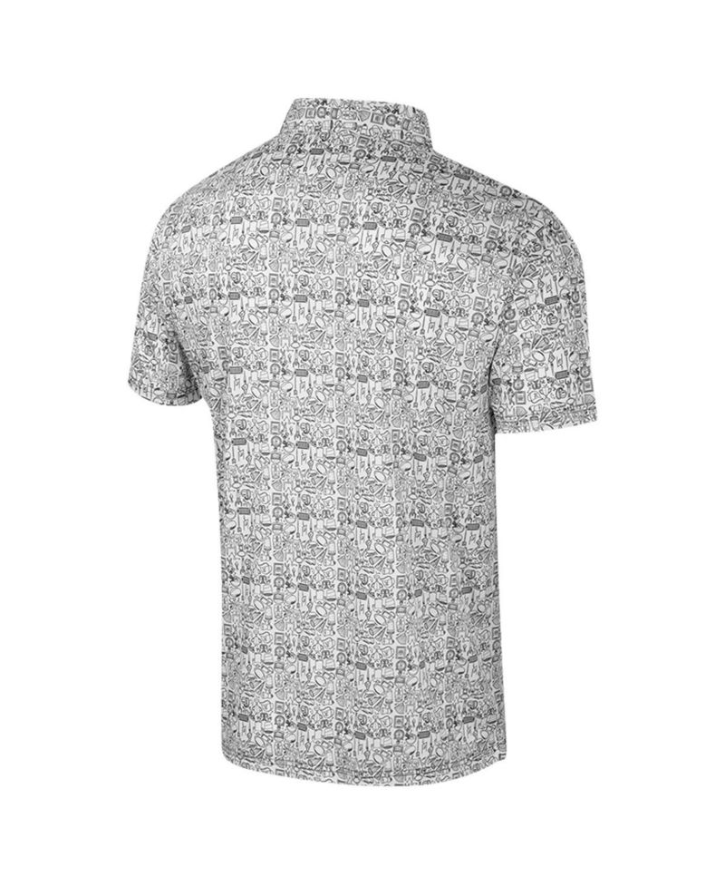 Men's Black/White Texas Longhorns Big & Tall Allover Polo Shirt