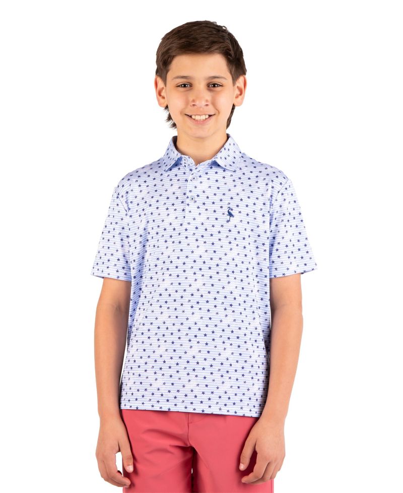 Boys Vintage Stars Printed Performance Polo
