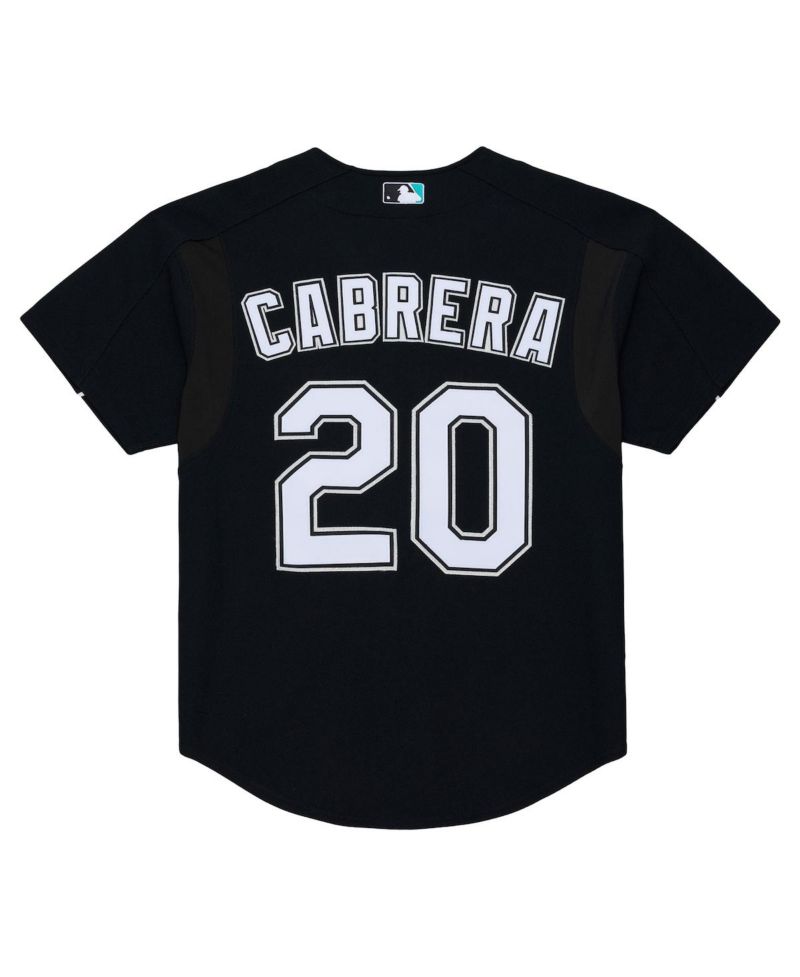 Men's Miguel Cabrera Black Florida Marlins 2003 Cooperstown Mesh Batting Practice Button-Up Jersey