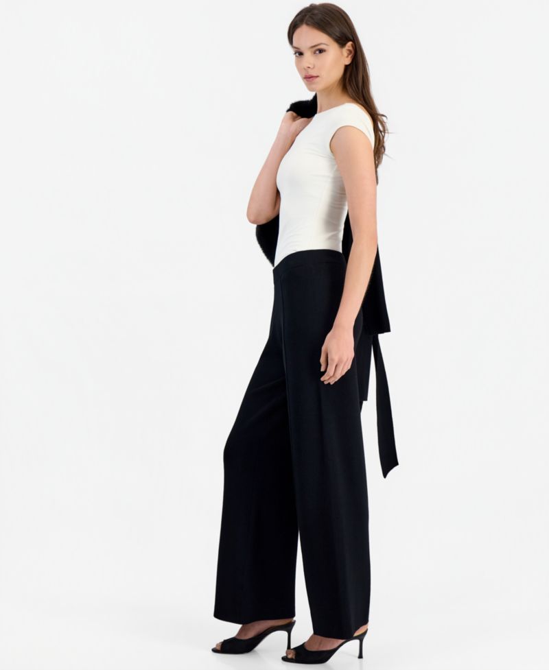 Women's Sweater Knit Wide-Leg Pull-On Pants