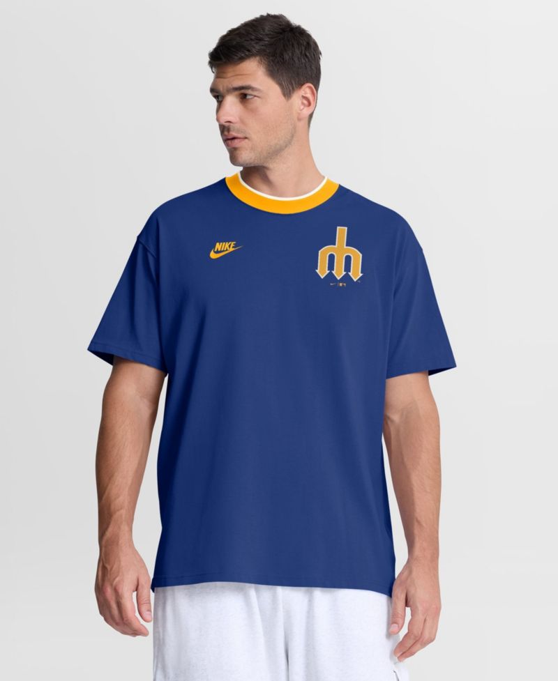 Men's Royal Seattle Mariners Cooperstown Collection Ringer T-Shirt