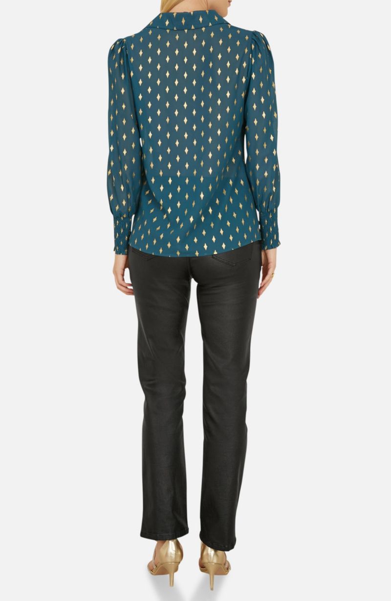 Women's Diamond Foil Print Blouse