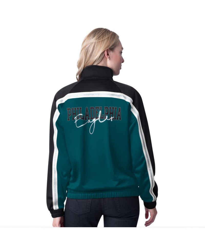 Women's Midnight Green Philadelphia Eagles Post Game Full-Zip Track Jacket