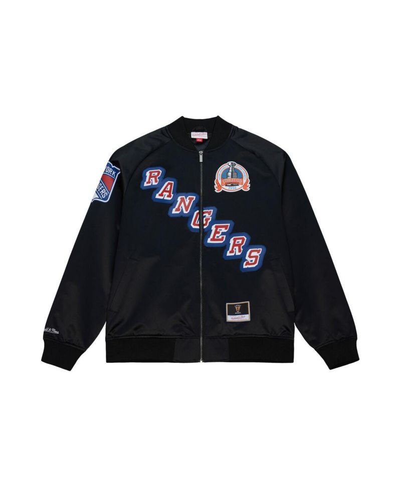 Men's and Women's Mark Messier Black New York Rangers Maxxed Out Full-Zip Satin Jacket
